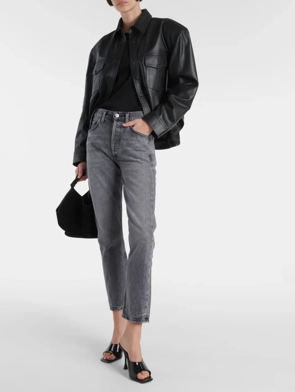 Citizens of Humanity Charlotte High Rise Straight Washed Black 27